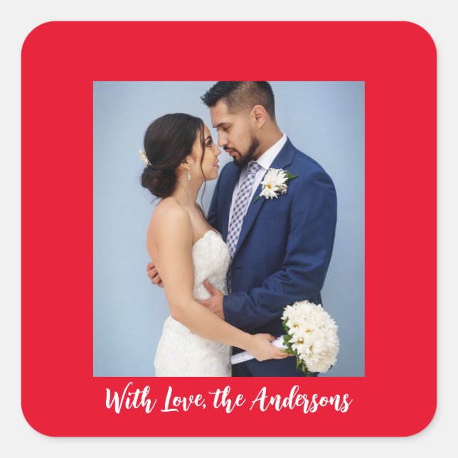 Adesivo Quadrado Com Love Personated Photo Square Sticker (Frente)