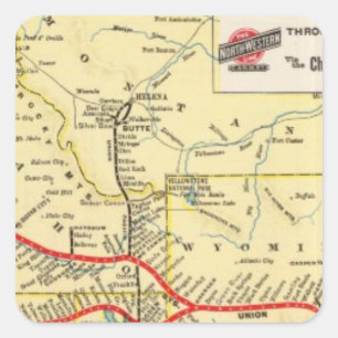 Adesivo Quadrado Com o serviço do trem de Chicago