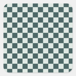 Adesivo quadrado com padrão xadrez preto e verde á
