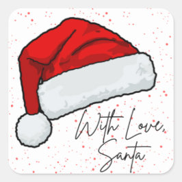 Adesivo Quadrado Com Papais noeis de Amor Vinheta de Natal