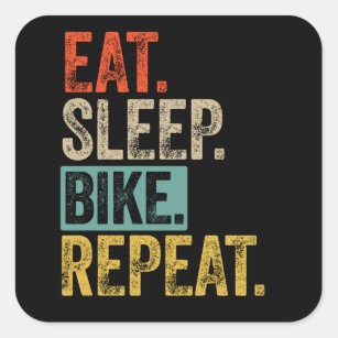 Adesivo Quadrado Coma a bicicleta de sono, repita a visão retrógrad