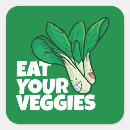 Adesivo Quadrado Coma os vegetais - Alface