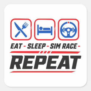 Adesivo Quadrado Coma sim-race para fãs de corridas de simulação