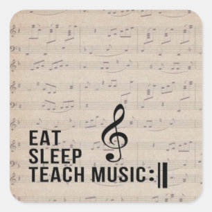 Adesivo Quadrado Coma Sono Ensinar Música Repetir Humor Musical