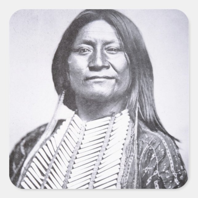 Adesivo Quadrado Comanche Tribesman, 1872 (foto b/w) (Frente)