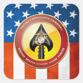 Adesivo Quadrado Comando de Operações Especiais USMC (MARSOC) [3D]