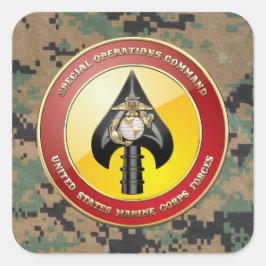 Adesivo Quadrado Comando de Operações Especiais USMC (MARSOC) [3D]
