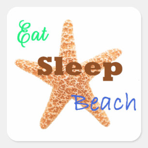 Adesivo Quadrado Come Sleep Beach - Square Sticker