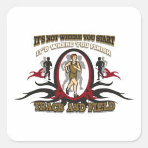Adesivo Quadrado Começo do atletismo