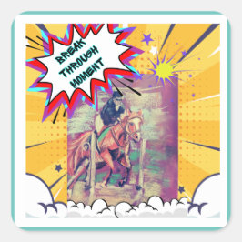 Adesivo Quadrado comédia de salto de papoila