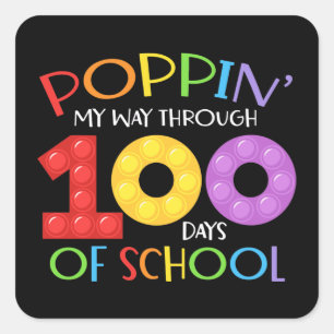 Adesivo Quadrado Comemorando 100 dias de escola