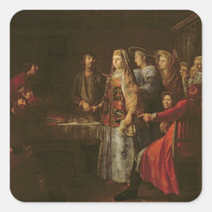 Adesivo Quadrado Comemorando o acordo do casamento, 1777