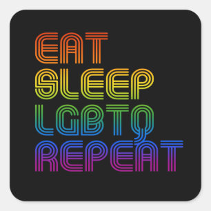 Adesivo Quadrado Comer Camisa-T Repetitiva LGBTQ do Sono