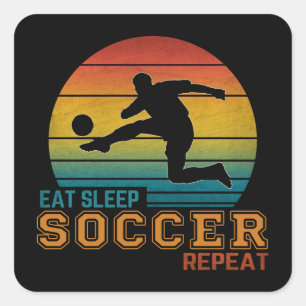 Adesivo Quadrado Comer Dormir Futebol Repetir