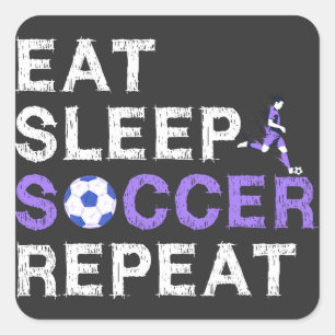 Adesivo Quadrado Comer+Dormir+Futebol+Repetir