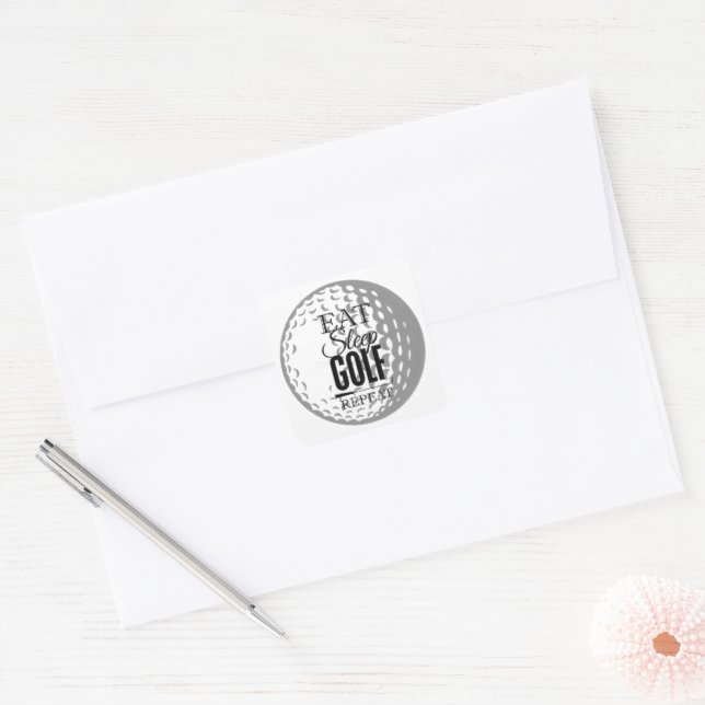 Adesivo Quadrado Comer,Dormir, Golfe, Repetir (Envelope)