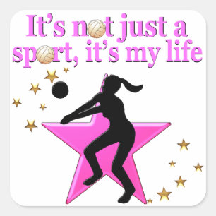 ADESIVO QUADRADO COMER, DORMIR, TREINAR, PINK VOLLEYBALL STAR DESIG