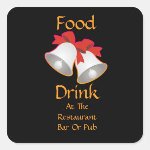 Adesivo Quadrado Comida Bebida Em Restaurante Bar Ou Pub Bells