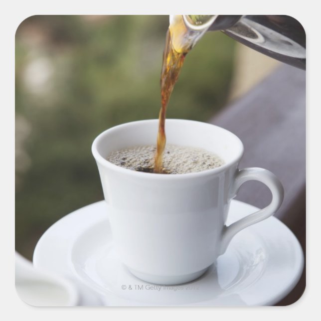 Adesivo Quadrado Comida, Comida E Bebida, Café, Farinha, Carafé, (Frente)