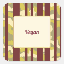 Adesivo Quadrado Comida de Festa Preferência Dietética Vegana