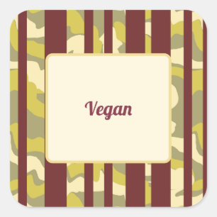 Adesivo Quadrado Comida de Festa Preferência Dietética Vegana