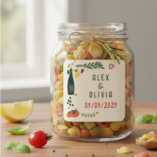 Adesivo Quadrado Comida Italiana That's Amore Casamento PERSONALIZA