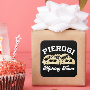 Adesivo Quadrado Comida Pierogi da Equipe de Fazeres Pierogi Maker