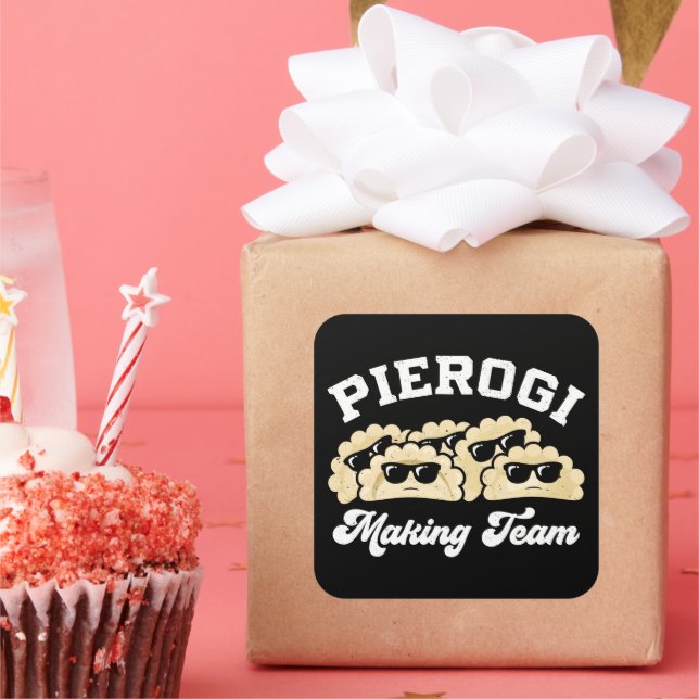 Adesivo Quadrado Comida Pierogi da Equipe de Fazeres Pierogi Maker  (Festa)