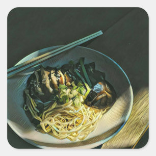 Adesivo Quadrado Comidas japonesas