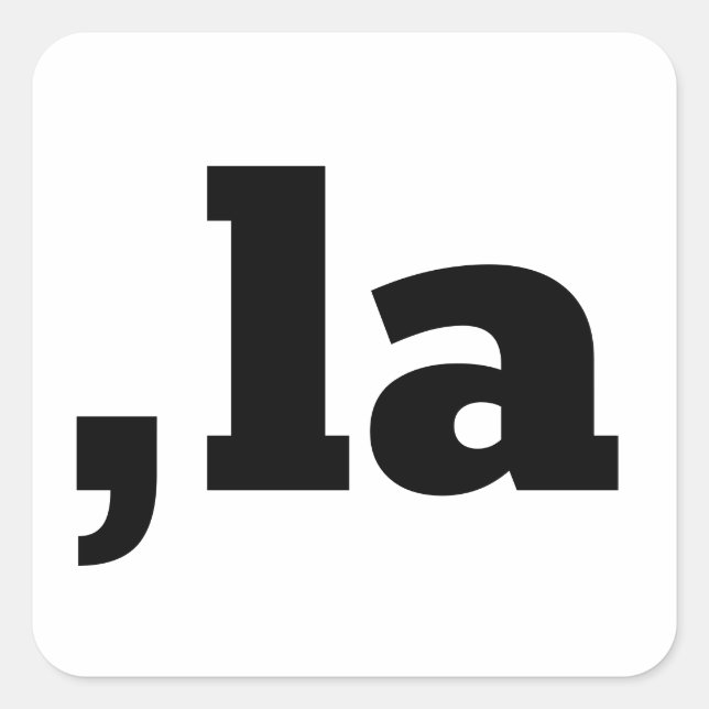 Adesivo Quadrado Comma La Kamala Harris - design de texto personali (Frente)