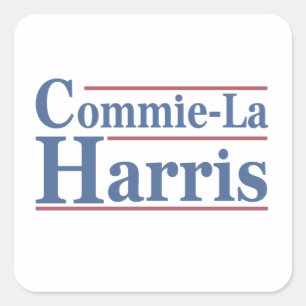 Adesivo Quadrado Commie-La Harris 2024 Funny Anti Kamala Harris