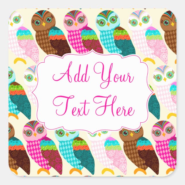 Adesivo Quadrado Como Agora, Pequena Coruja? (Frente)