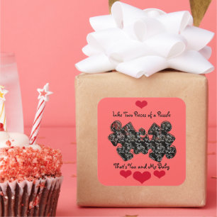 Adesivo Quadrado Como duas peças de um Quebra-cabeça