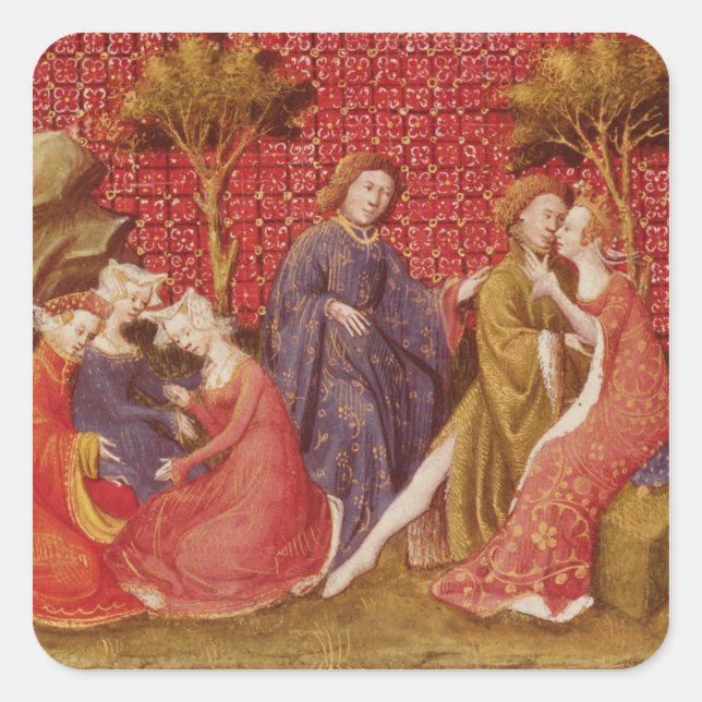 Adesivo Quadrado Como Lancelot beijou Guinevere (Frente)