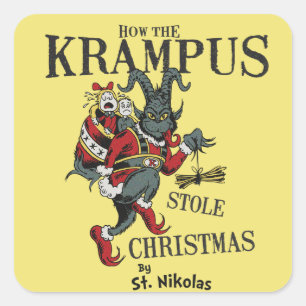 Adesivo Quadrado Como o Krampus roubou a camisa de Natal