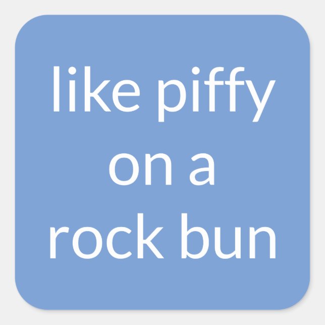 Adesivo Quadrado Como um piffy em um bolo de rock Engraçado Express (Frente)