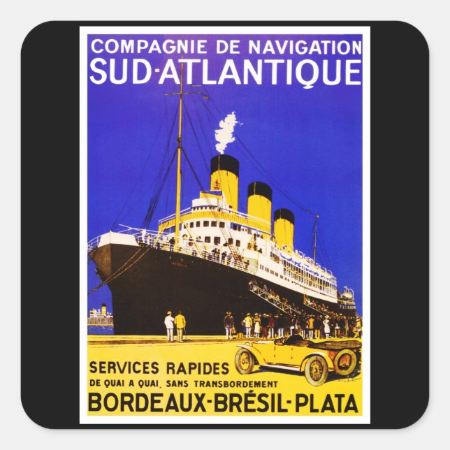 Adesivo Quadrado Compagnie De Navigation Sud Atlantique (Frente)