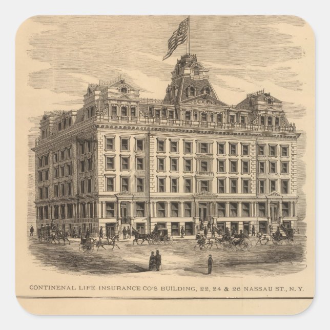 Adesivo Quadrado Companhia de Seguros de Vida Continental (Frente)