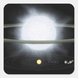 Adesivo Quadrado Comparação do tamanho de uma estrela hipergigante