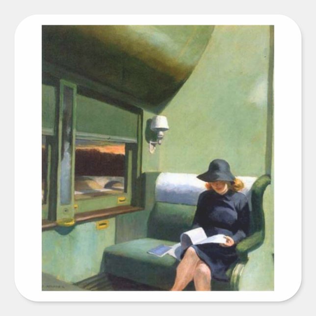 Adesivo Quadrado Compartimento C Carro Edward Hopper (Frente)