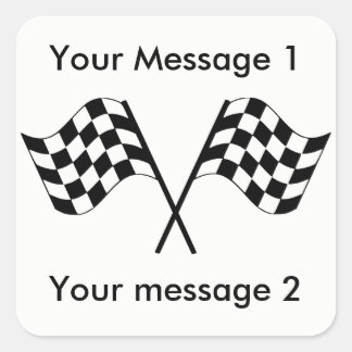 Adesivo Quadrado Competência Checkered das bandeiras personalizada