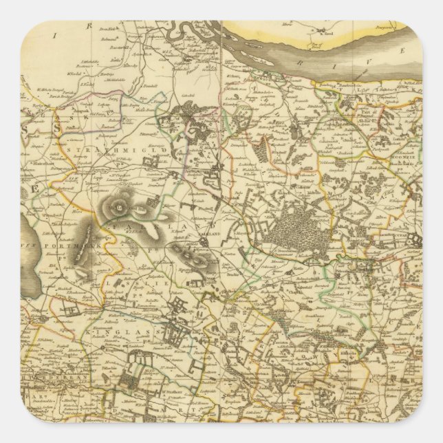 Adesivo Quadrado Compósito Fife, Kinross (Frente)