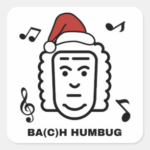 Adesivo Quadrado Compositor de Música Clássica Divertida BACH Piada