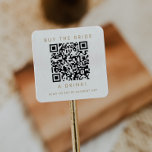 Adesivo Quadrado Comprar de Tipografia Dourada Chic na Noiva A Bebe<br><div class="desc">Este comprar de tipografia de ouro-chico a noiva,  um adesivo quadrado de código QR de bebida,  é perfeito para uma simples festa de solteira ou chá de panela. O simples design apresenta ouro minimalista clássico e tipografia branca com um toque rústico. Personalizável em qualquer cor.</div>