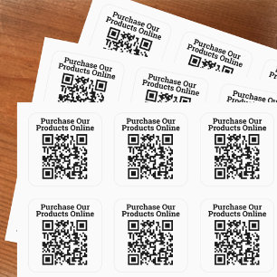 Adesivo Quadrado Compre Nossos Produtos Online Design de Código QR