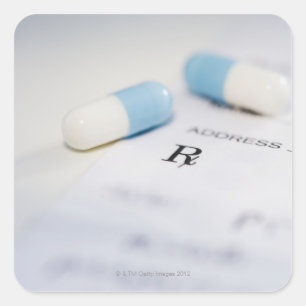 Adesivo Quadrado Comprimidos na prescrição escrita