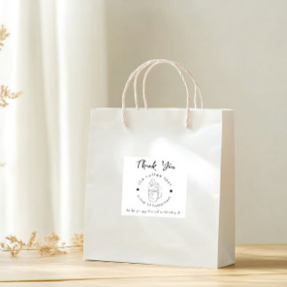 Adesivo Quadrado Compro de Café Personalizado Adicione Seu Logotipo