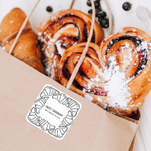 Adesivo Quadrado Compro de pastelaria croissante doce