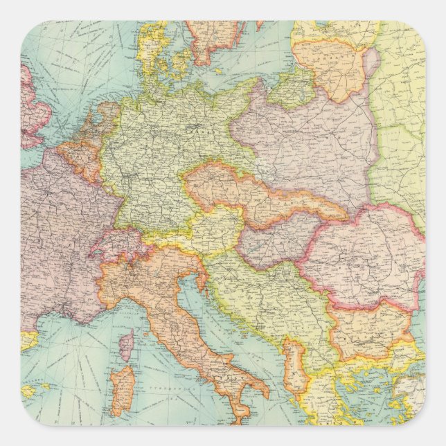 Adesivo Quadrado Comunicações da Europa composta (Frente)