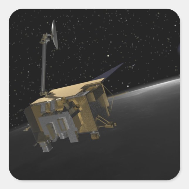 Adesivo Quadrado Conceito de Artista do Órbi de Reconhecimento Luna (Frente)